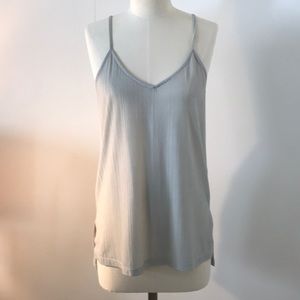 Slightly pleaded silver tank